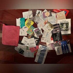 Huge 50 Pc Sephora Designer Fragrance & Beauty Makeup Skincare Samples w Bag